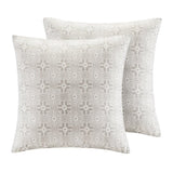 6 Piece Embroidered Cotton Reversible Comforter Set Ivory King/Cal King B035128873
