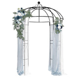 ZNTS 207*207*270cm Courtyard Wrought Iron Gazebo Iron Arch Black 84837091