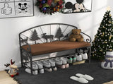 Shoe Rack Bench for, Industrial Bench, Rustic Shoe Rack for Small Spaces, Upholstered W2167P225266
