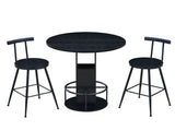3-Piece Bar Table and Stool Set 31.5-inch round bar table two stools Compact wooden dining bar 33769028