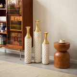 Floor metal vase modern style decoration home white metal vase set of 3 gorgeous home decoration W2796P255600