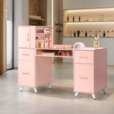 pink relief particle board tempered glass 141*50*112cm three doors and two drawers fanless nail 09679547