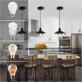 Farmhouse Vintage Pendant Light Black Fixture Pendant Lights with Spring Frame Adjustable Metal T3177P284004