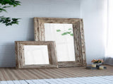 39x3.5x75" Full Length Rectangle Floor Mirror with Distressed Wood Frame W2078P154678