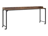 Rustic Brown Wood Finish Multipurpose Over the Bed Desk with Adjustable Height, Metal Legs with B011P244981