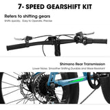 V20235 20 Inch Fat Tire Bike Adult 7 Speed Mountain Bike, Dual Disc Brakes, High Carbon Steel Frame, W709P285166