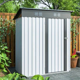 ZNTS 5 X 3 Ft Outdoor Storage Shed, Galvanized Metal Garden Shed With Lockable Doors, Tool Storage Shed W1212110294