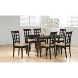 Cappuccino and Beige Lattice Back Dining Chair B062P153673
