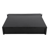 ZNTS 19" 2U Steel Plate DJ Drawer Equipment Cabinet with Keys Black 19646401