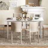 Spacious Rectangular Dining Table - 63"x24"x30", Adjustable Foot Pads, Waterproof Stain-Resistant 14488397