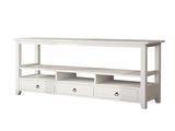 3 Tier Vintage Solid Console Table with 3 Drawers and Shelves, Industrial Console Table Coffee Table 27901297
