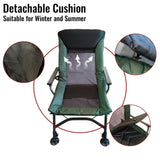 ZNTS Camping Lounge Chair, Portable Folding Reclining Camping Chair with Adjustable backrest for Indoor 99685219