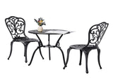 3 PCS Outdoor Bistro Set, All-Weather Cast Aluminum Butterfly Bistro Table and Chairs Set of 2, 37225764