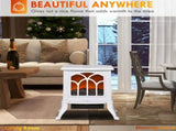 Electric Fireplace Freestanding Fireplace Stove with Realistic Logs 14.75"x9"x17.25" White 26452454