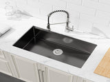 Kitchen Sink 33"x19" Multifunctional undermount Flying Rain Waterfall S304 Stainless Steel Handmade 00955466