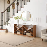 70.87 inch Farmhouse Console Table, X Shape Detachable ExtraLong Table with Storage for Entryway, W2317P233342