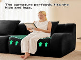 Soft Teddy Fabric Boneless Sofa,No Assembly Required Streamlined Design,Anti-Slip Design 32D High W714P357234