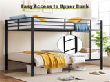 Black Metal Bunk Bed with Guardrail, 12" Ground Clearance 79.5LBS Net Weight Easy Assembly 29986800