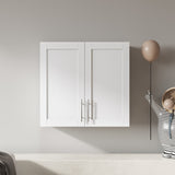 Stackable Wall Mounted Storage Cabinet, 11.81 "D x 31.50"W x 29.92 "H, White W33167277