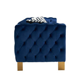 Chesterfield Modern Tufted Velvet Living Room Sofa, 84.25''W Couch,Blue W57953711