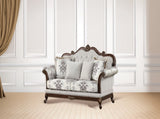 Gloria Traditional Style button tufted Loveseat Ivory B009139092
