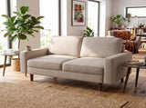 Modern Loveseat, 2Seat Polyester Fabric Couch with Tapered Wood Legs, Removable Cushion, Small B2735P610770