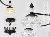12 Lights Black Vintage Crystal Chandelier Farmhouse Round Hanging Light Fixture for Dining Room 78832453