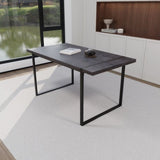 59" MDF black wooden table and modern chair set of 4 pieces, medieval wooden kitchen 67012791