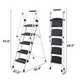 ladder, folding ladder stool, with anti slip wide pedals, steel ladder, with safety anti slip W2717P239455
