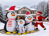 6FT Lighted Christmas Inflatable Decoration, Inflatable Penguin Family, Funny Blow Up Yard 74665323