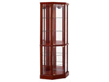 6 Shelf Lighted Corner Curio Cabinet with Adjustable Tempered Glass Shelves and Mirror Back, W1693P170931