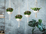4PCS Macrame Plant Hanger Indoor Outdoor Hanging Planter Basket Natural Cotton Rope Plant Holder 01444003