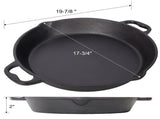 17inch Pre-Seasoned Cast Iron Skillet, Cast Iron Pan,Dual Assist Handles,Use for Grill, Stovetop, 45193451