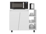 Hazen Microwave Stand with 1 Storage Cabinet, 5 Shelves and 2 Doors, White B097P474298