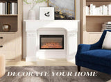43.3" W x 42.8" H White Electric Fireplace for Ambient Heating, Freestanding 01613921