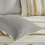 3 Piece Cotton Comforter Set Gray/Yellow Full/Queen B035128785