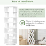 ON-TREND 23.6'' Rotating Shoe Rack Tower, 7-Tier Spinning Shoe Shelf with 5 Grids Per Layer, N721P180790K