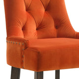 Orange and Weathered Oak Tufted Back Side Chairs B062P182744