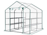 Mini Walk-in Greenhouse with PE Cover, 8-Shelf Indoor Outdoor Plant Gardening Green House for Garden 88814517