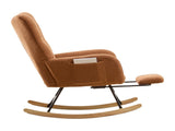 Teddy Fabric Wingback Glider Rocker & Ottoman Set, Nursery Nursing Rocking Chair with Side Storage 27827247