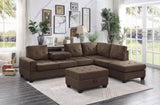 Modern Living Room 1pc Storage Ottoman Tufted Top Brown Fabric Upholstery Solid Wood Furniture B011P188456