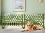 Set of 2 Retractable Flat-Base Cedar Wood Fences 205 x 34.5 x 90 cm Olive Green 73371129