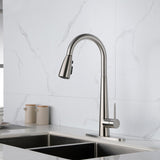 ZNTS Kitchen Faucet Pull Down Sprayer Brushed Nickel, High Arc Single Handle Kitchen Sink Faucet 95498826