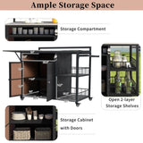 63.5" Outdoor Kitchen Island, Kitchen Storage Island, Cooking Station, Outdoor Grill Cart with N719P243726D