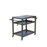 ZNTS 3-Shelf Outdoor Grill Table, Grill Cart Outdoor with Wheels, Pizza Oven and Food Prep Table, W1859P170285