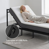 Adjustable Bed Frame with Massage Head & Foot Incline Twin XL Size Wireless Remote, two types of USB W1038P268075