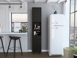 Hobart Pantry, Four Legs, Three Interior Shelves, Two Shelves, Two Cabinets -Black B07091870