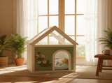 SAGE FSC-Certified Cedar Indoor Cat House with Clear Acrylic Roof Wooden Pet House for Small Cats W3799P382569