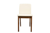 Dark Walnut Finish 5pc Dining Room Set Dining Table 4x Chairs Beige Fabric Chair Seat Kitchen B011119000