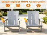 Gray Weatherproof HDPE Outdoor Adirondack Chair, 330LBS Capacity Ergonomic Patio Lounge Chair with 96564921
